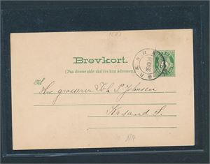 Brevkort stemplet "GRÆNNA 26 VII 09" (Grad 5)