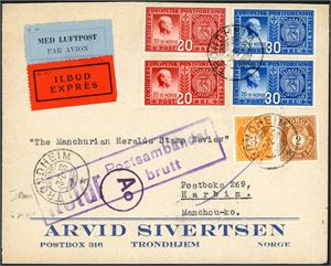 7 konvolutter fra perioden 1940-1945, fem er påstemplet "Retur Postsambandet brutt", en stemplet "Retur Kan ikke sendes frem" og en "Retur Forbudt".