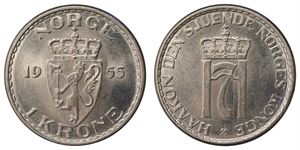 1 Krone 1955 kv 0