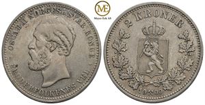 2 kroner 1900 Oscar II. Kv.1/1+