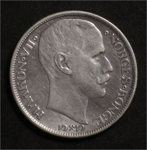 1 krone 1910 Norge 1/1+ Renset