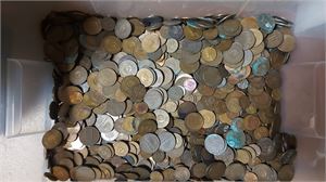 SVERIGE parti koppar-bronsmynt  tot. vikt 10 kg. (Skickas ej, måste hämtas)