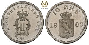 10 øre 1903 Oscar II. Kv.0