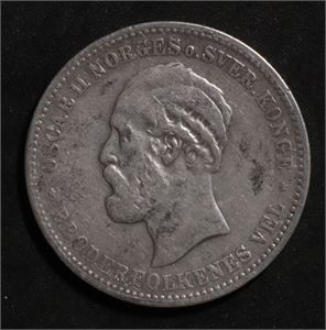 2 kroner 1887 Norge 1/1-