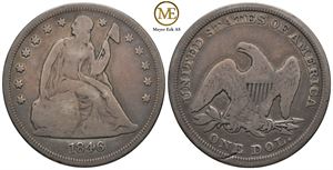 Seated Liberty Dollar 1846. Kv.1-