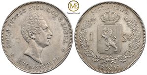 Speciedaler 1857 Oscar I. Kv.01