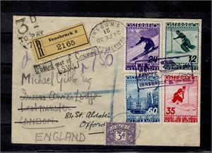 ÖSTERRIKE 1936,  Mi 623-626, ”FIS” komplett serie med 4 valörer, makulerade med specialstämpeln