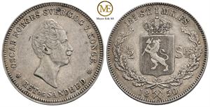 1/2 speciedaler 1850 Oscar I. Kv.1+