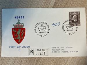 FDC Olav V 20 kr.