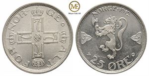 25 øre 1912 Haakon VII. Kv.0