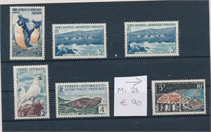 TAAF-FRANSK ANTARKTIS xx Mi Mi 28, 1963 Crozet-øyene (€ 90) + 5 tidligere merker