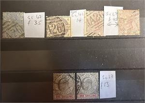 GIBRALTAR o 4 Victoria-merker stemplet "A26" (Gibraltar) og 2 stk SG 61