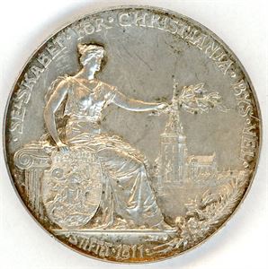 Selskabet for Christiania Bys vel. For lang og tro tjeneste. Sølv. 35mm. S&H.222. 01