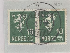 Hjelpestempel HOL 2-7-40 (Bu) på klipp med 2 stk 10ø