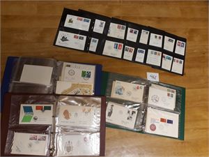 FDC Diverse 60- 80-tallet. Noe satt inn i 3 ringpermer, vekt 3,7 kilo