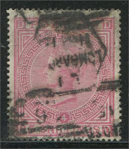 1882 5 shilling rose SG134 plate 4 watermark Anchor