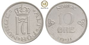 10 øre 1911 Haakon VII. Kv.0