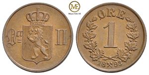 1 øre 1893 Oscar II. Kv.0