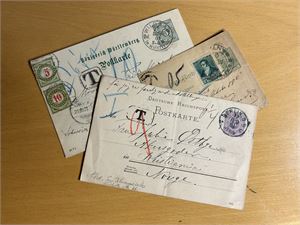 REICH- HELPOST 3 stk med straffeporto til Sveits, Norge og et Argentina
