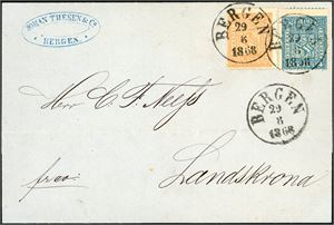 Drøyt 100 forsendelser fra ca 1868 til ca 1970 i album. Flere fine innslag.