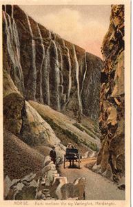 Postkort Parti mellom Vik og Vøringsfossen