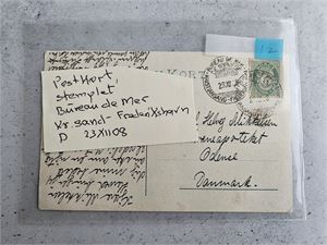 Postkort Christiansand S - stemplet Kr.S.-Fredrikshavn i 1908