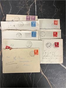 8 brev med turstempler fre Bergen på baksiden