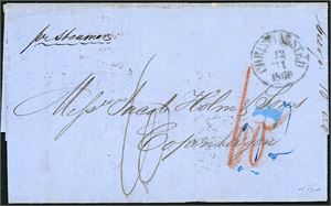 Two stampless covers both sent From St Croix to Copenhagen.: One dobbelweight sent via Ostende 1858 and on dated "St Croix 9. Nov 1860".