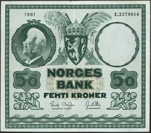 50 kr 1961, serie E.2378814. 1-