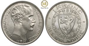 1 krone 1908 p/p Haakon VII. Kv.0