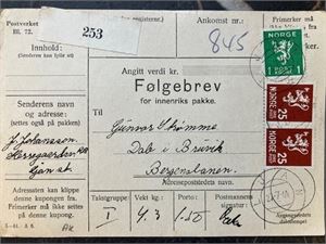 AKERSHUS Følgebrev stmpl. LJAN