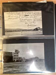 Fly Samling ulike norske flykort i album, over 80 stk.  Noen ytterst få er dublisert.    Både små og storf.   Bla.  Dons flyvning i Fredrikstad og første Flyverbesøk i Kristiansund 23.9.19 mm.