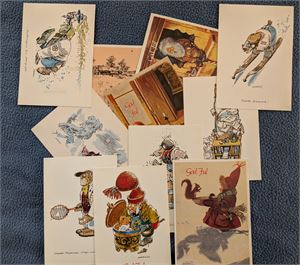 AUKRUST, lot med 11 nyere kort, de fleste ubrukte.