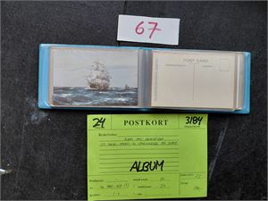 POSTKORT - SEILSKUTER Lite album med 24 kort, norske og utenlandske. De fleste ubrukte. Utrop 500 hos Ragners Frimerker en gang i tiden
