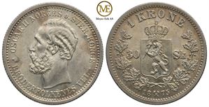 1 krone/30 skilling 1875 Oscar II. Kv.0