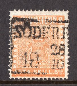 SVERIGE F4 8 skill bco med fint placerad fyrkantstämpel "Söderh-- 28.10.18--"