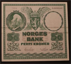 50 kroner 1952 A. Kv.1/1+