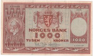1000 kroner 1966 A.2708459. Kv.1