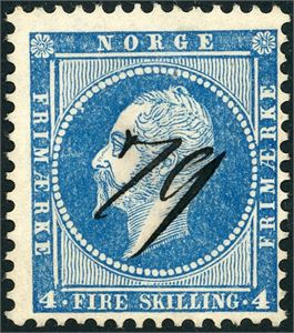 4. 4 skilling Oscar, anert med håndskrevet "79" (Frogner, AK).