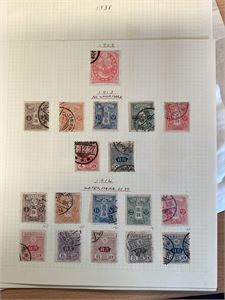 Japan Samling 1800-talls spesialmerker som telegraf mm.  Noen klipp.  Ca 50 merker
