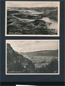 FLEKKEFJORD 2 småformat og 25 store. De fleste inkl de to små er ubrukte