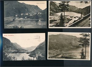 TELEMARK-DALEN 4 kort, et brukt 1909, de andre ubrukte