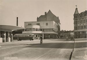 Postkort kjøretøyer HØNEFOSS buss bensinpumpe (BU) A6 s/h (Mittet S 15-82) ubrukt