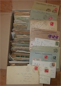 Brevlot Eske m/3-400 brev Norge, C6-typer. 1910/90. Trykksak, rek.brev, etc. Mest ok kvalitet