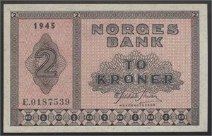 2 Kroner 1945 E0187539 Kv 0/01
