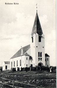Postkort. Rolvsöen kirke.