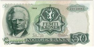 50 kroner 1966 Z.0120083 erstatningsseddel. Kv.0/01