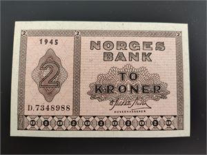 2 kroner 1945 D ex. RMF 2017