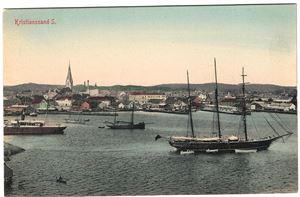 KRISTIANSAND S (Blazek 4280). Ubrukt fargekort, meget pent