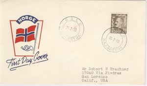 FDC NK 436 st. Oslo Majorstua 25-2-56 Haakon 70 øre (Katalogverdi: 1.800.-)